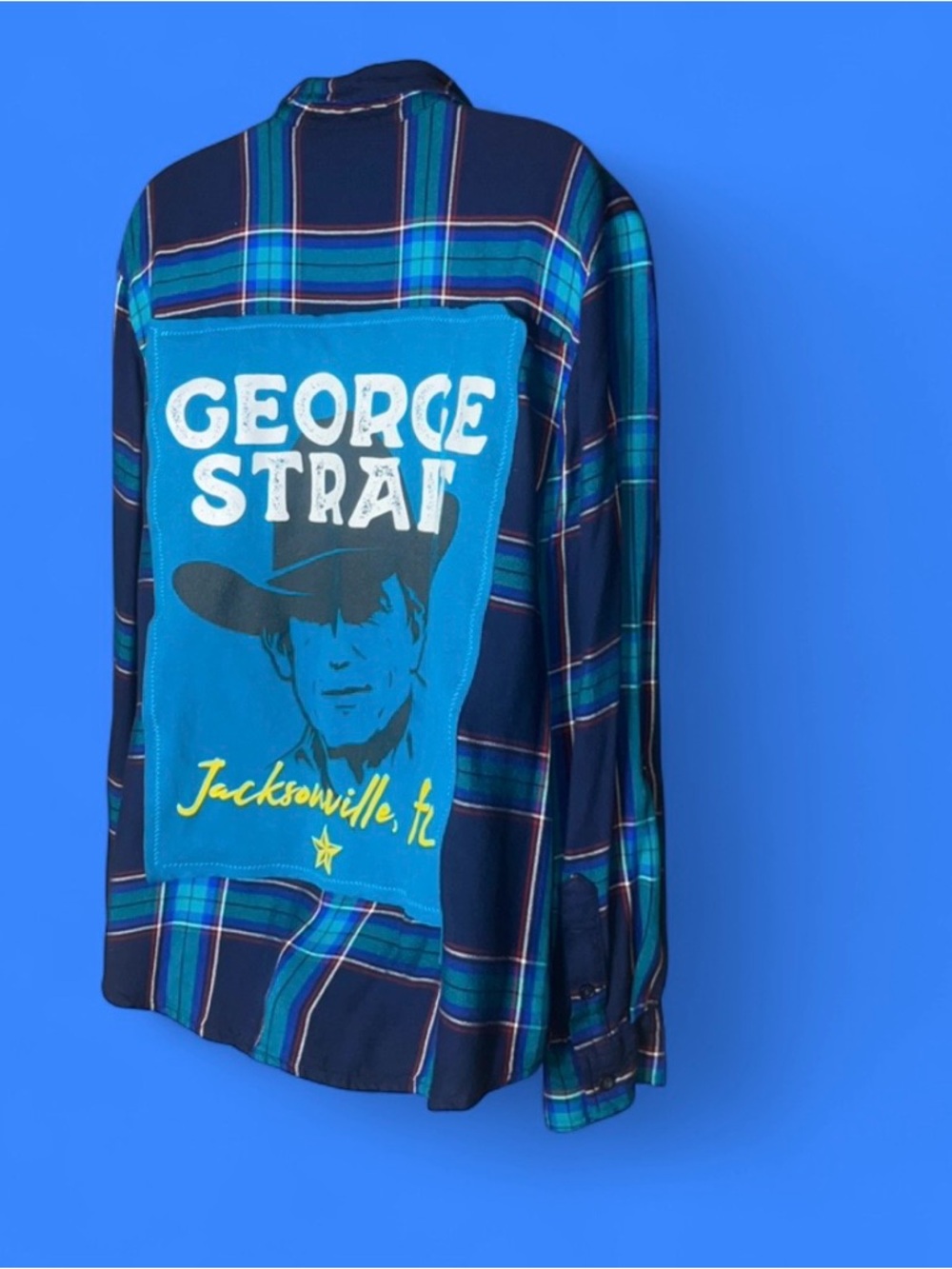 Upcycled Time and Tru George Strait Plaid Button-Down Shirt - Picture 6 of 16